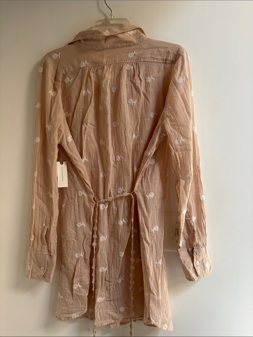 Anthropologie Embroidered Cotton Gauze Tunic Dress - Picture 6 of 10